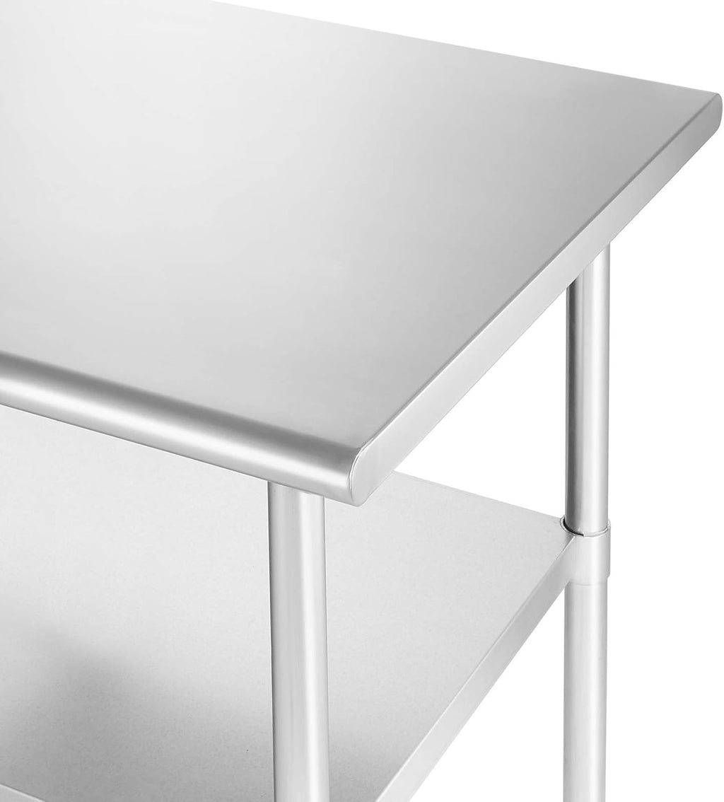 Stainless Steel Commercial Kitchen Prep & Work Table with 4 Casters A616
