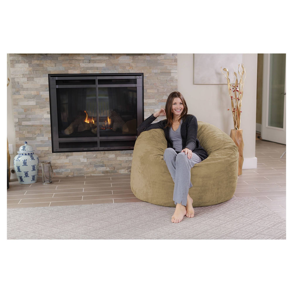 Camel Brown Memory Foam Bean Bag Chair with Washable Cover E2410