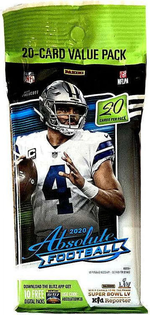 2020 Absolute Football Trading Card Value Box (12 Packs) Q37582