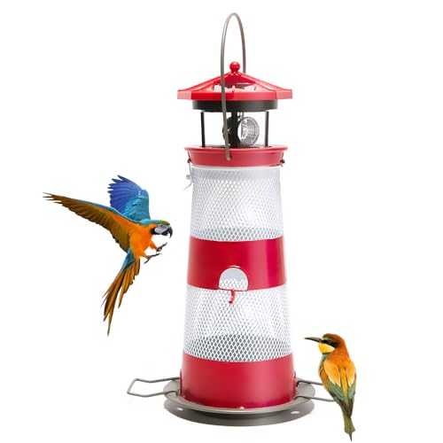 Solar Bird Feeder Hanging Outdoor Birdfeeder Waterproof LED Lights V8811