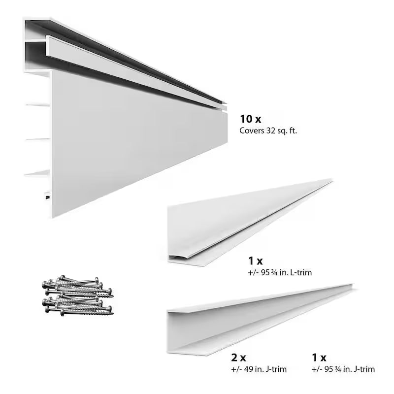 PVC Slatwall 8 ft. x 4 ft. White C949715