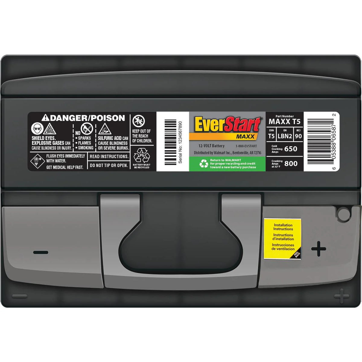 Lead Acid Automotive Battery Group Size T5 12 Volt 600 CCA S720