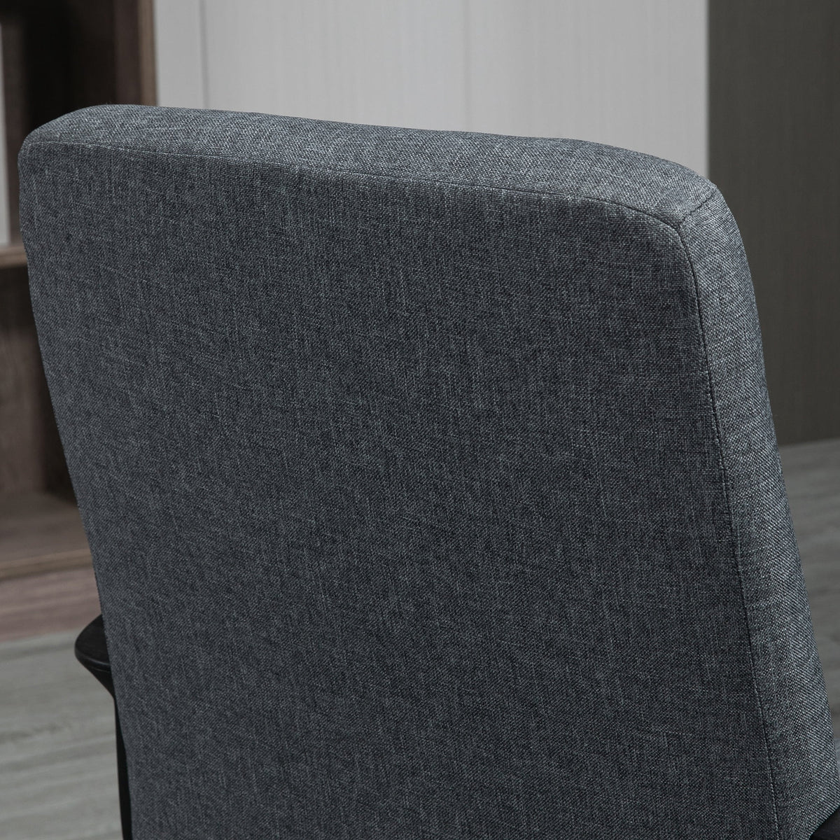Gray Fluffy Home Office Chair with Adjustable Height Y947
