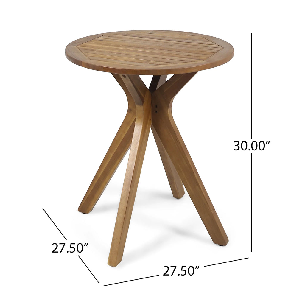 Acacia Wood 3 Piece Bistro Set with Cushion R471