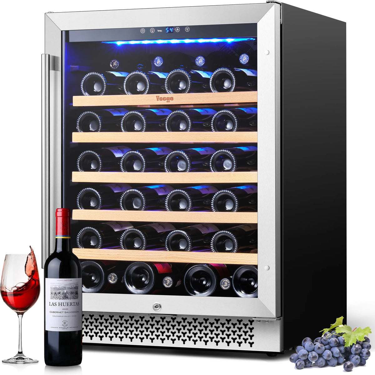 24 Wine Refrigerator Cooler 52 Bottles Glass Door Built in or Freestanding H223115