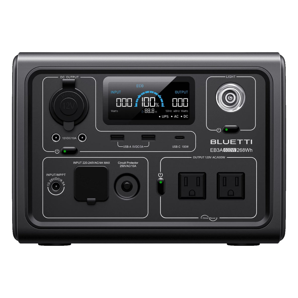 Portable Power Station 268Wh 600W AC Output Q30211