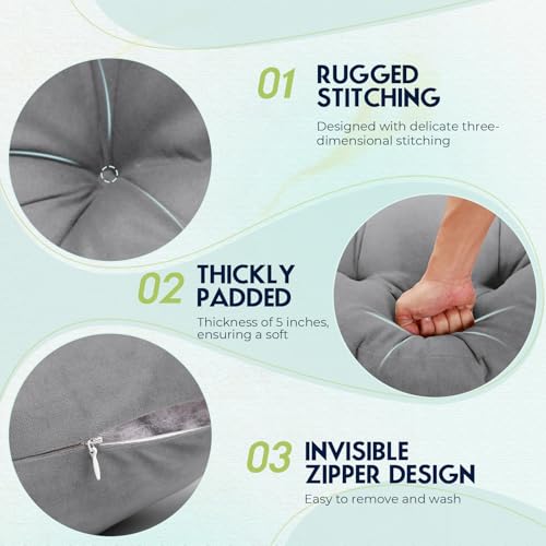 Round Waterproof Thicken Egg Chair Cushion with Pillow N63171