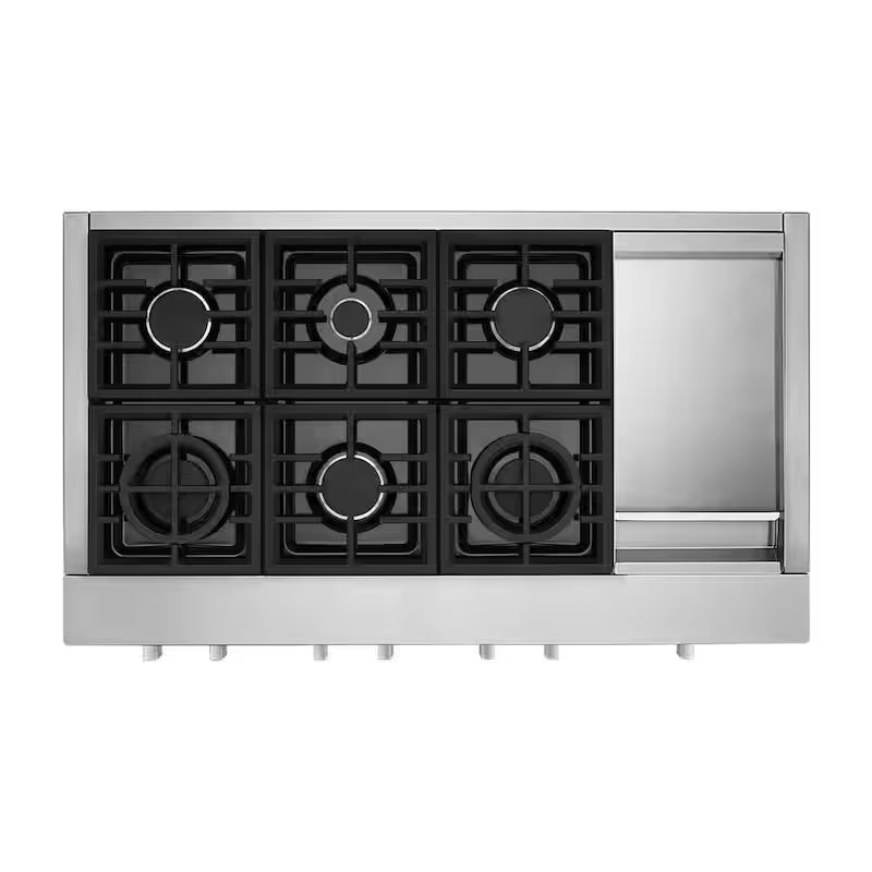 Gas Commercial Cooktop with 6-Burners in Stainless Steel W1845