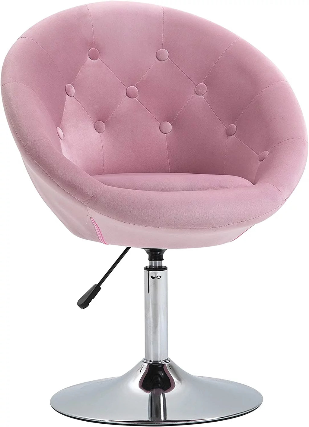 Pink Tufted Swivel Accent Chair Height Adjustable E670984