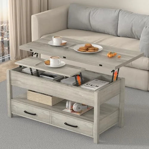 Lift Top Coffee Table with Drawers and Hidden Compartments V138438