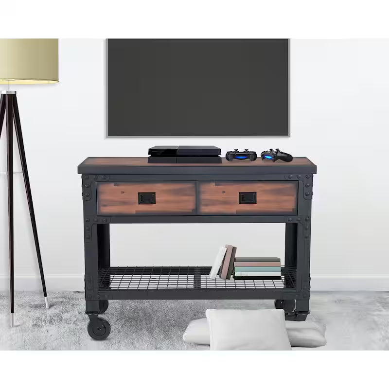 48 in. x 24 in. 2-Drawers Rolling Mobile Workbench Cabinet and Wood Top H56704