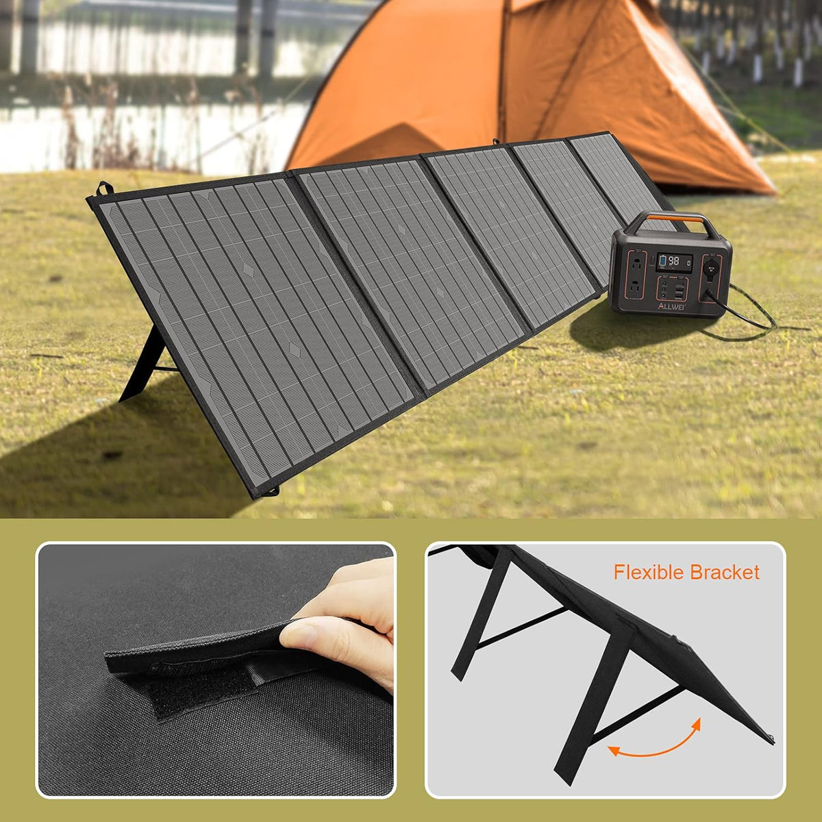 100W Portable Foldable Solar Panel with DC Adapters D104115