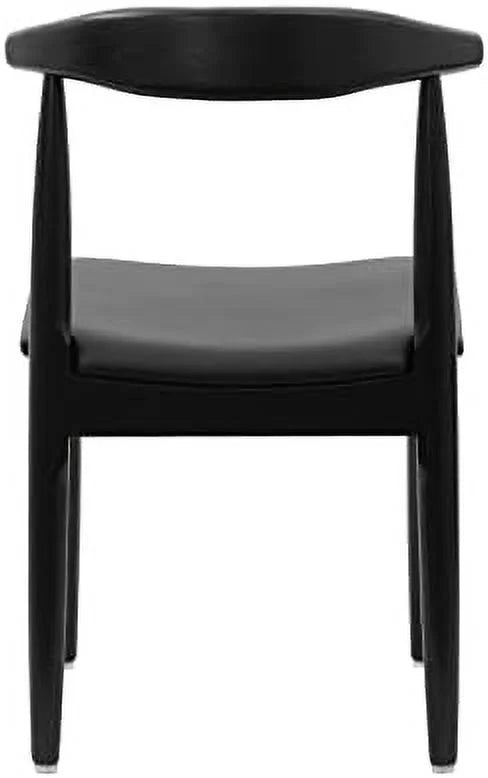 Black Italian Leather Elbow Chair S22444