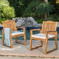 Acacia Wood Outdoor Dining Chairs Set of 2 M810