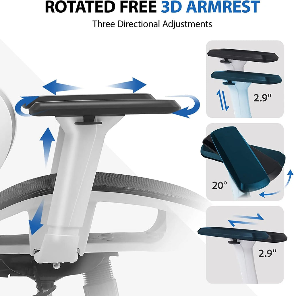 Black High Back Ergonomic Office Chair with Lumbar Support J138