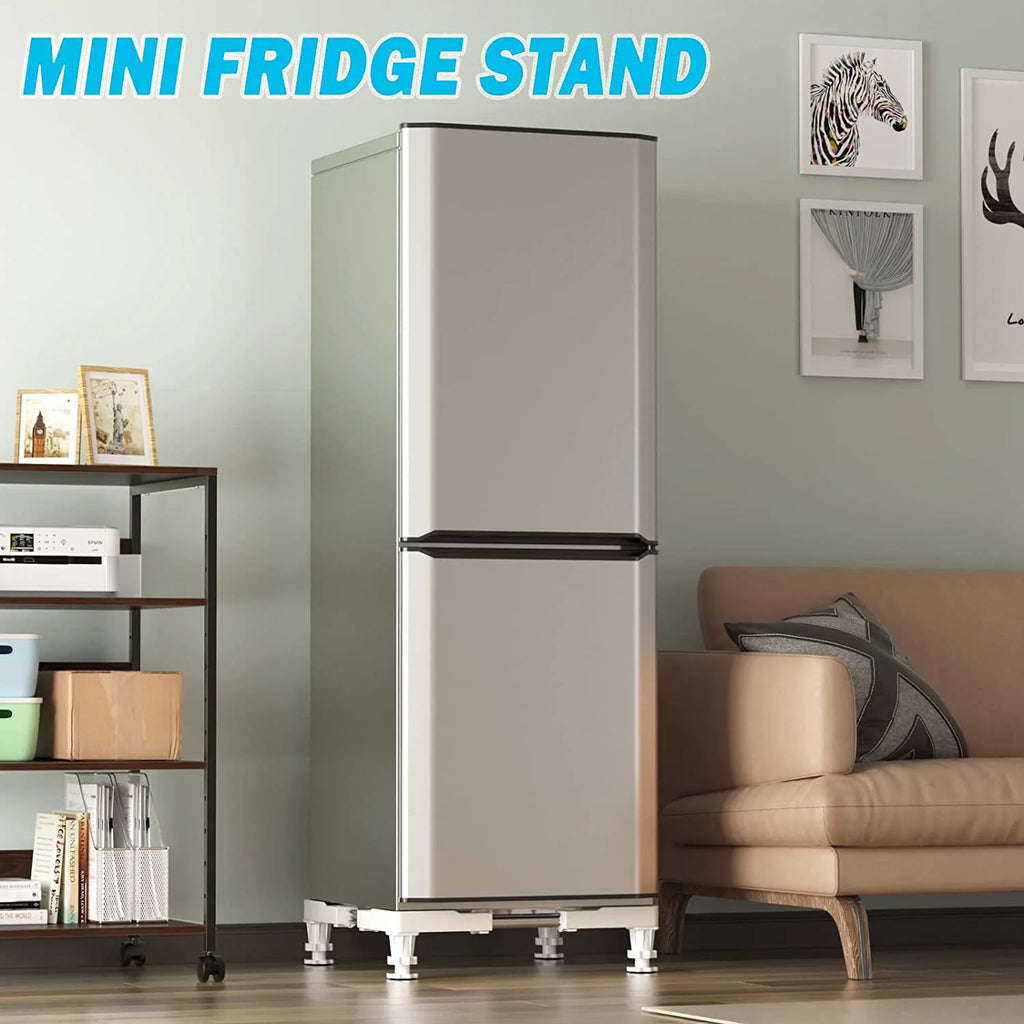 Adjustable Mini Fridge Stand with 4 Heavy Duty Feet White K839
