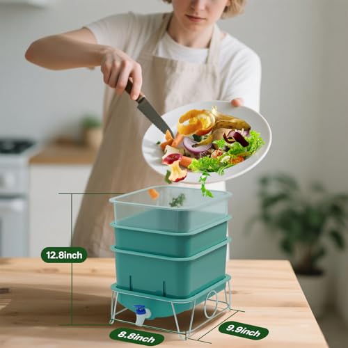 15L 3-Tray Worm Farm Composting Bin with Tool Set O910