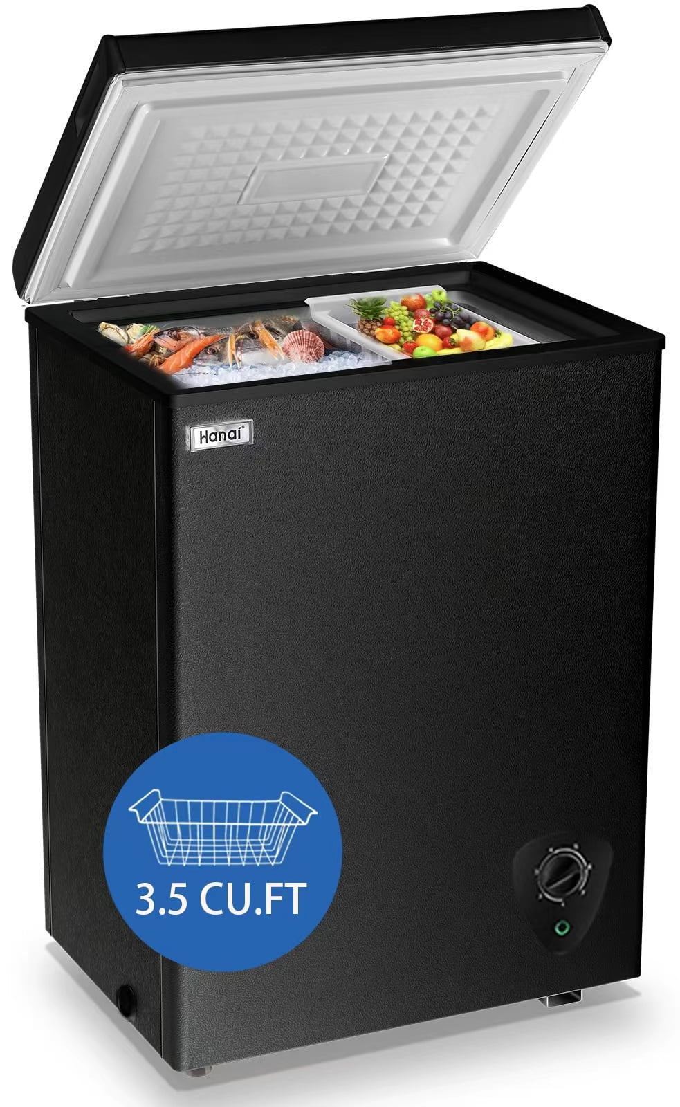 White 3.5 cu.ft Chest Freezer with Removable Basket W632