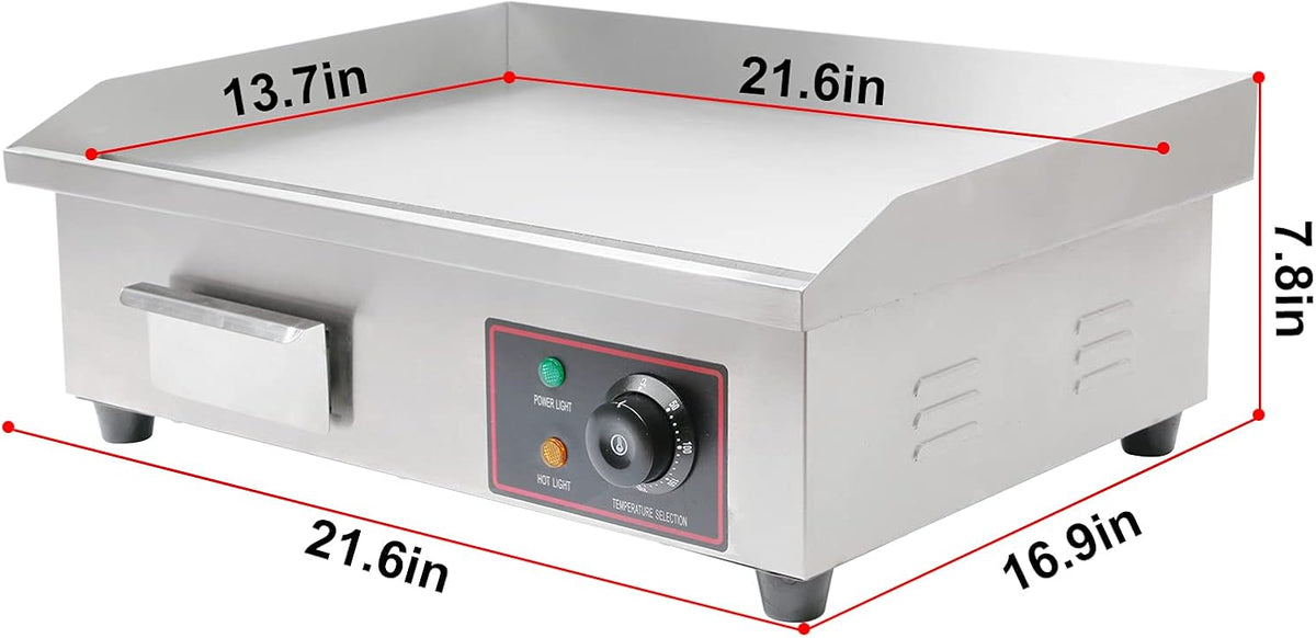 22 Inch Electric Countertop Griddle W112010