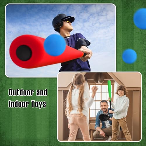 4 Pcs Foam Baseball Bat and Soft Baseballs T Ball Set W6024