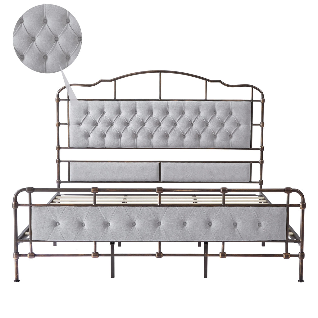 King Size Gray Metal Bed Frame G7096