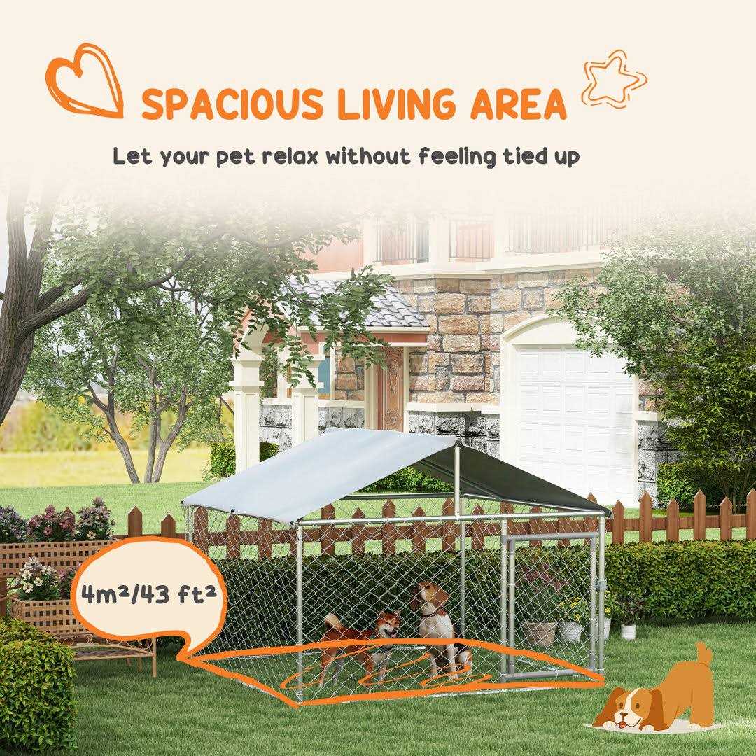 Outdoor Dog Kennel with Waterproof UV Resistant Roof O766