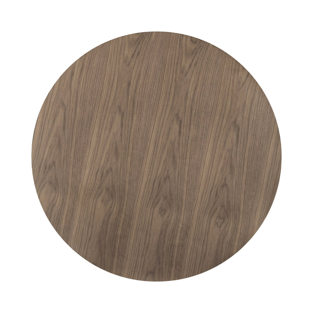 Walnut and Black Round Dining Table S2324