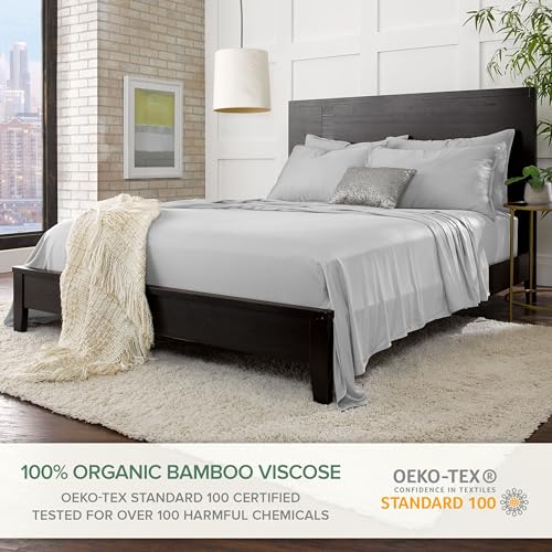 King White Bamboo Viscose Bed Sheet Set R574