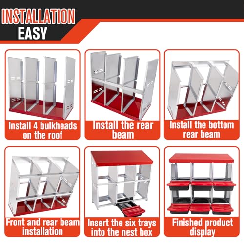 6 Hole Heavy Duty Metal Chicken Nesting Box with Removable Tray S73807