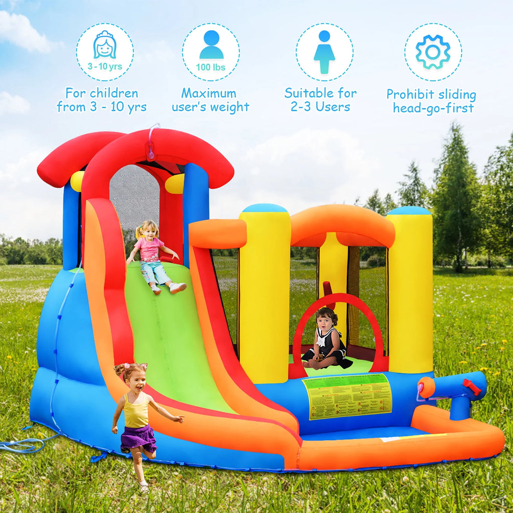 Inflatable Bounce House Water Slide with Splash Pool V8718