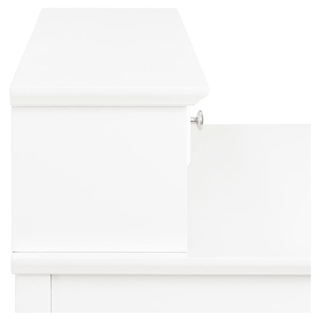 White Writing Desk with Hutch U647