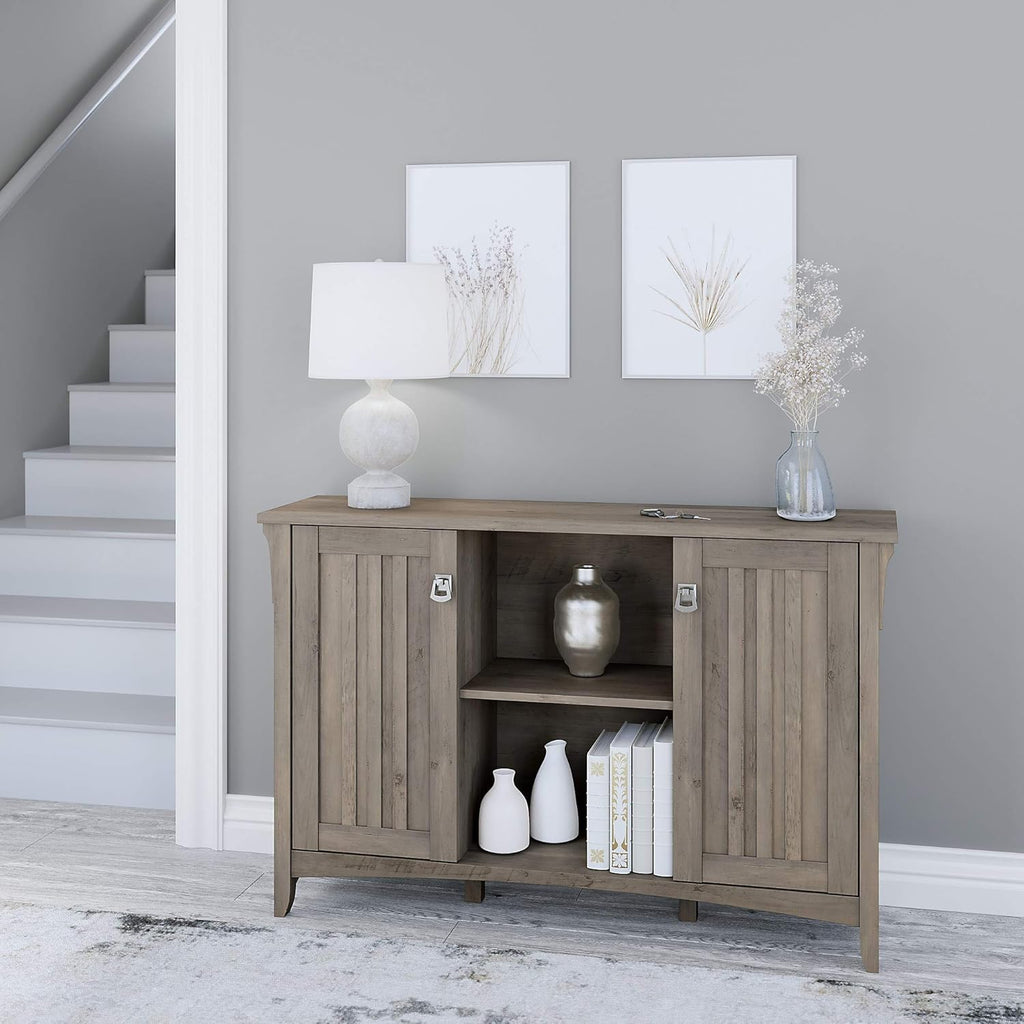 Driftwood Gray Accent Storage Cabinet with Doors S8808