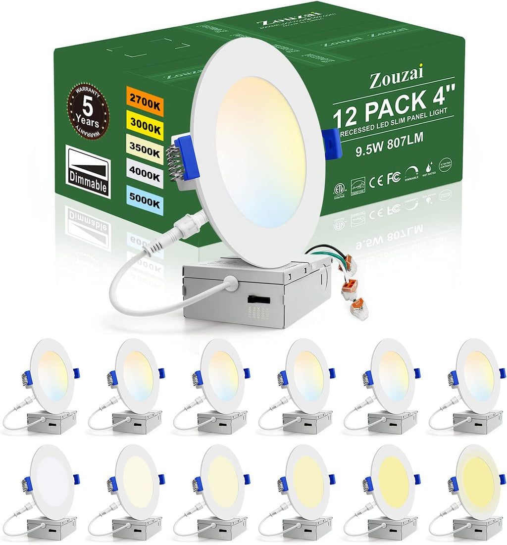 12 Pack 4 Inch Ultra-Thin LED Recessed Ceiling Light C76499