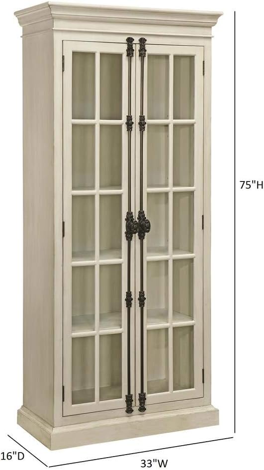 White and Clear 2-Door Curio Cabinet Y575827