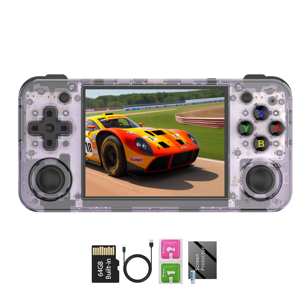 Purple Handheld Gaming Console with 64GTF Card T676959