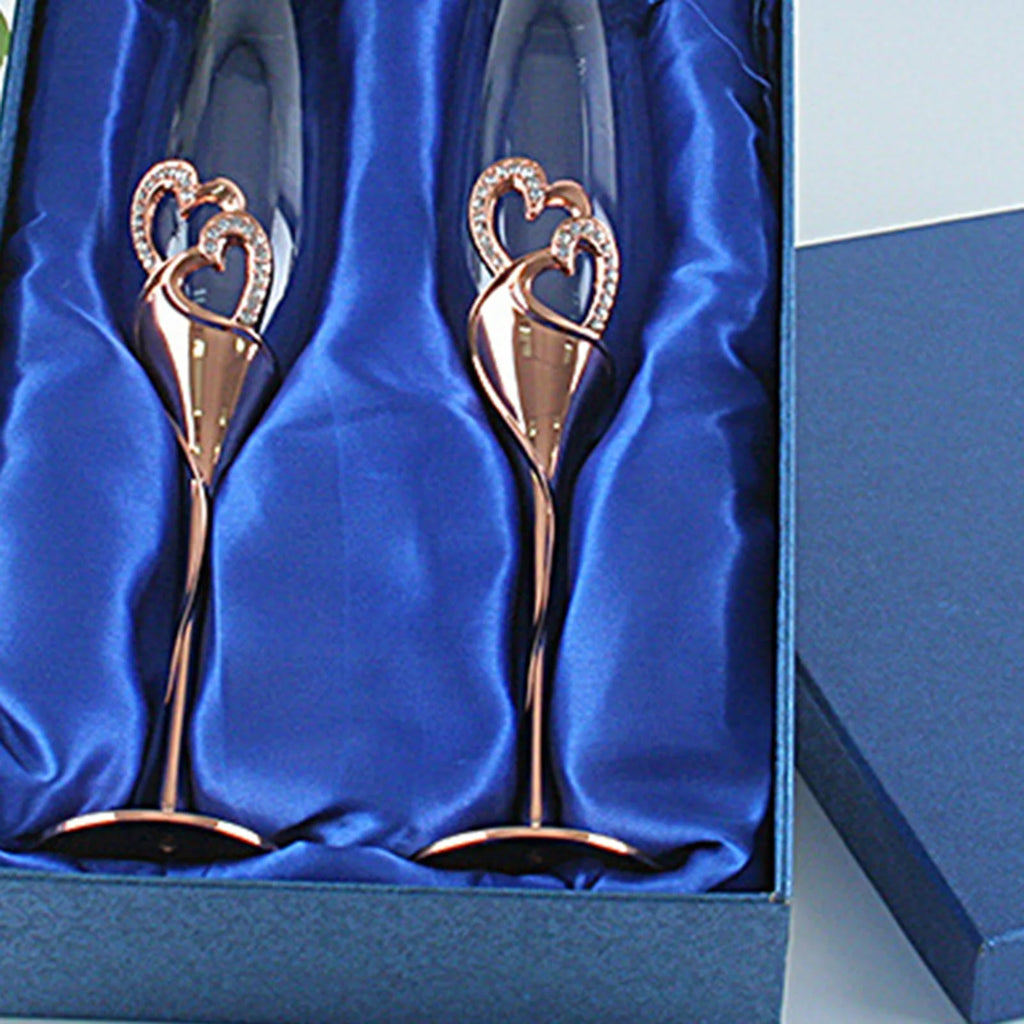 Champagne Flutes Glass Set of 2 Hand Blown Crystal R135