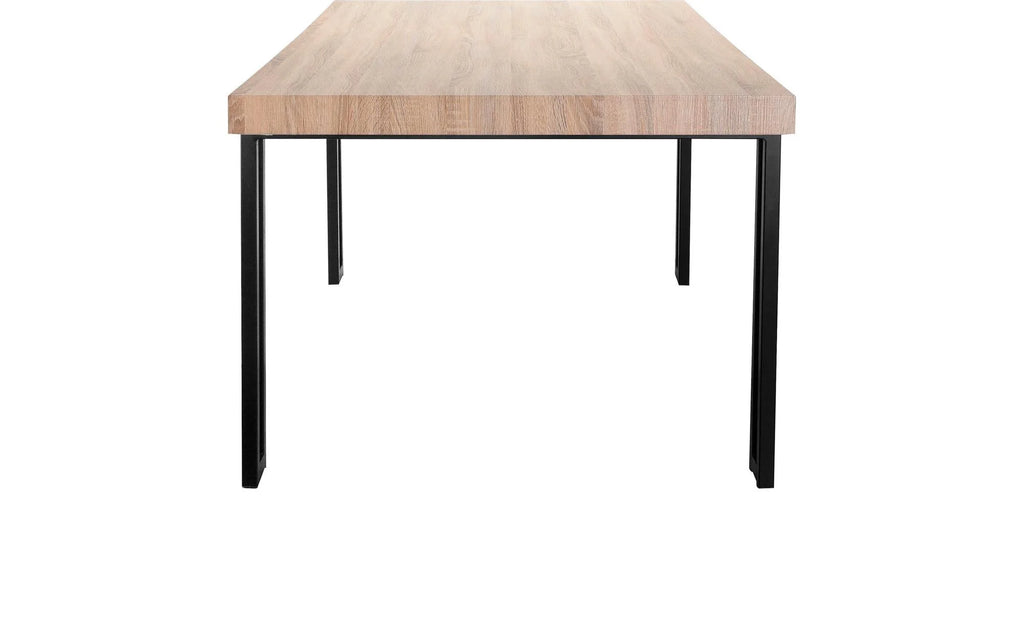 Kent Dining Table with Black Metal Legs, Wild Oak X960074