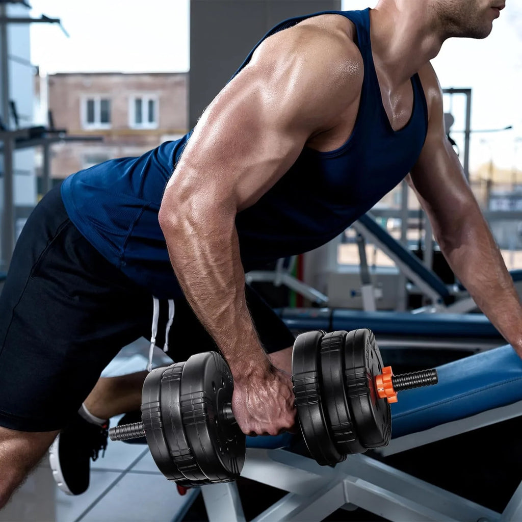 Adjustable 4 In 1 Dumbbell Set, 22/44/66/88Lbs Non-Slip K279