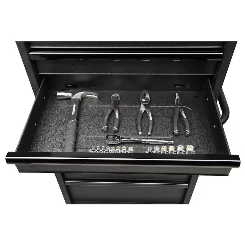 5-Drawer Rolling Tool Chest Cabinet in Textured Black W21514