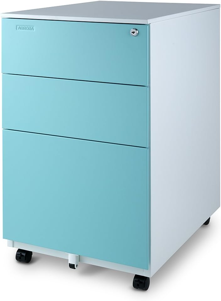 White 3 Drawer Metal File Cabinet with Lock R61417