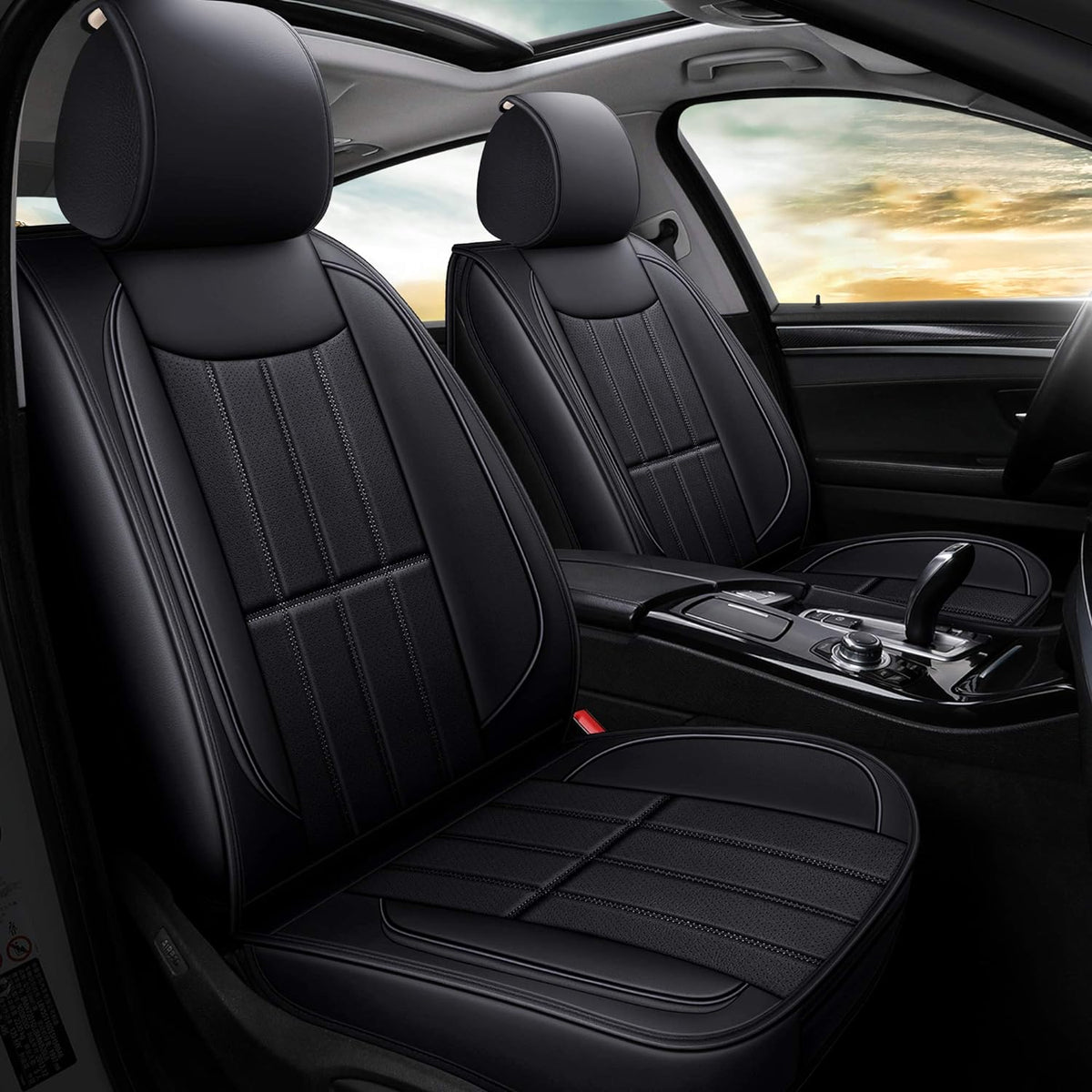 Leather Car Seat Covers Front Pair V3345