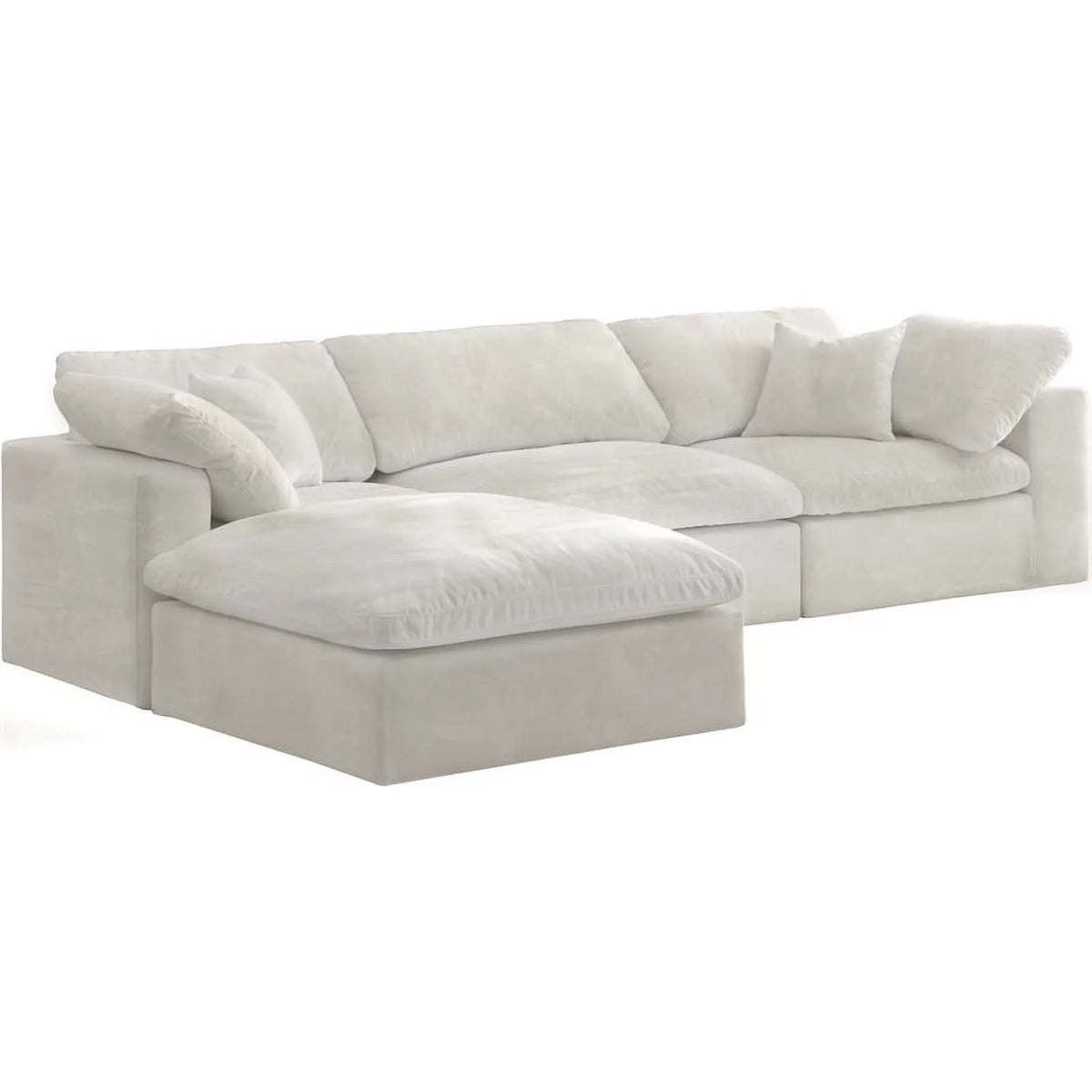 Cream Velvet Modular Sectional W259241