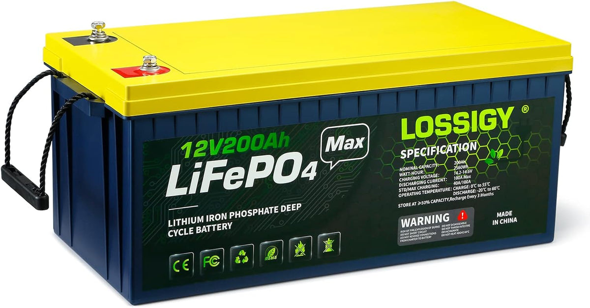 12V 200Ah LiFePO4 Lithium Battery with 100A BMS T586378