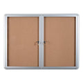 Cork Bulletin Enclosed Cabinet 36x48x22 2 Door Aluminum Frame B163861