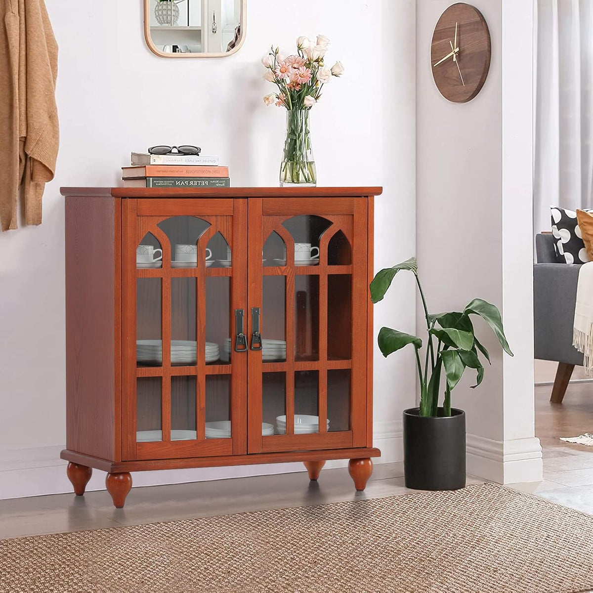 Buffet & Sideboard Storage Cabinet with Glass Doors P810342