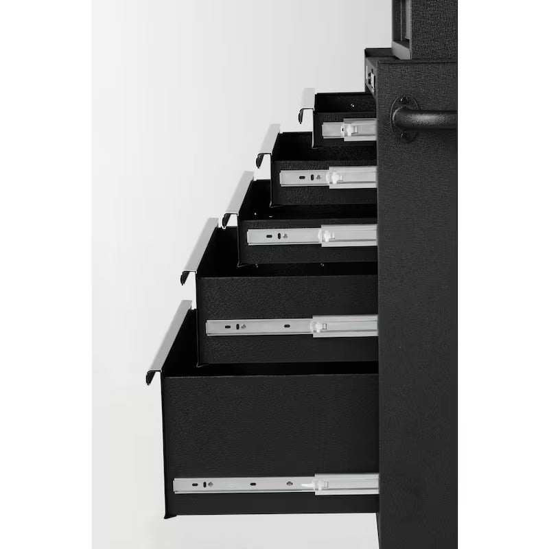 5-Drawer Rolling Tool Chest Cabinet in Textured Black W21514