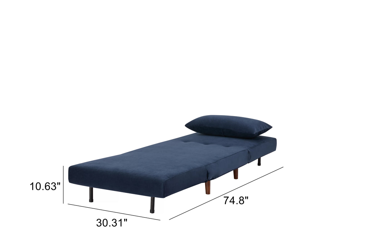 Light Gray Polyester Convertible Futon Chair H602521