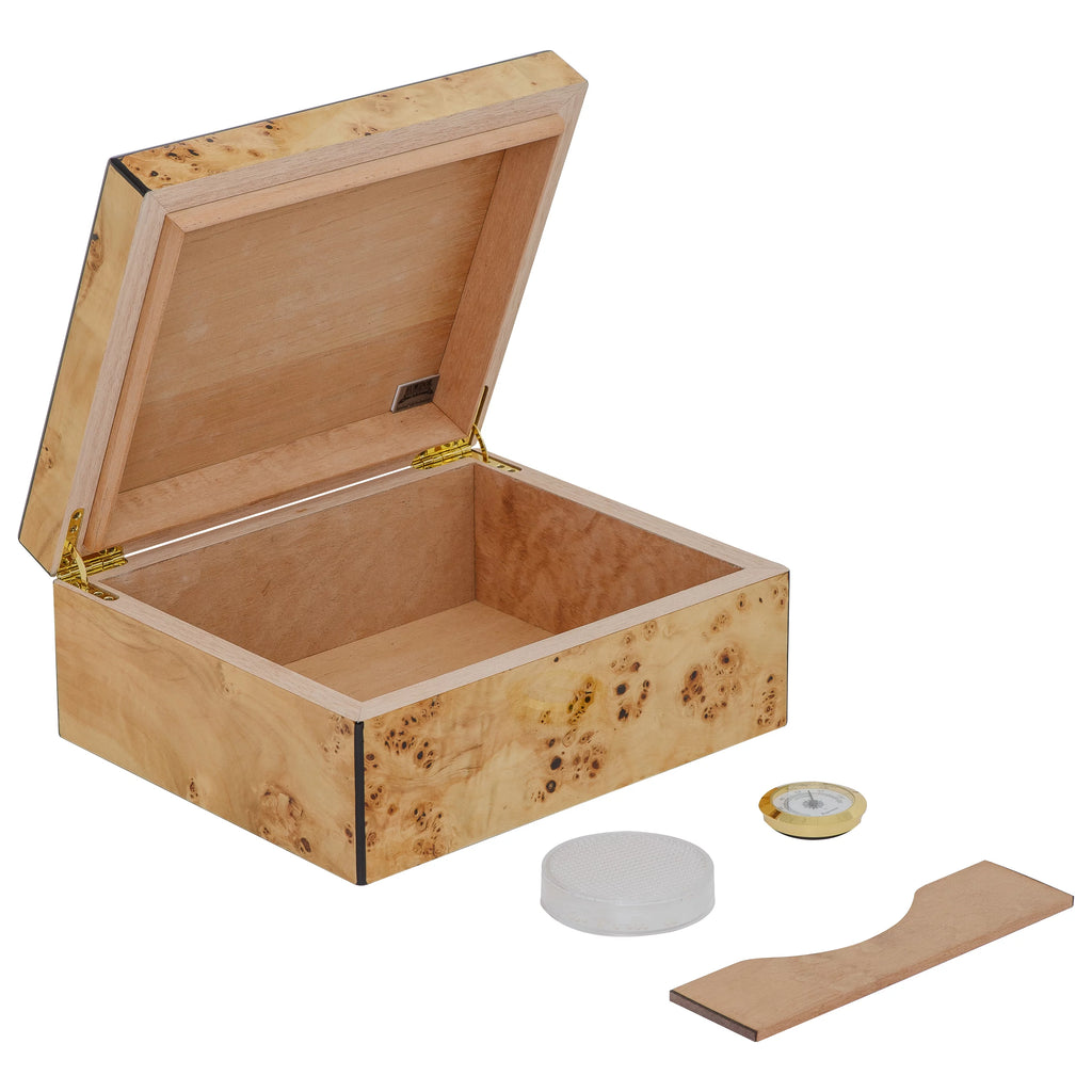 Desktop Cigar Humidor with Hygrometer and Humidifier, Spanish Cedar Lined R946