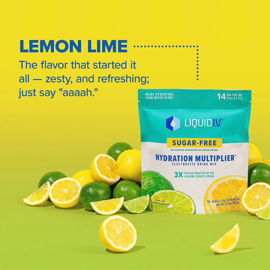 Sugar-Free Lemon Lime Electrolyte Drink Mix 14 Sticks E8783