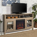 Wood Highboy Fireplace TV Stand C953